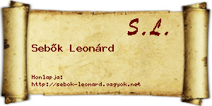 Sebők Leonárd névjegykártya